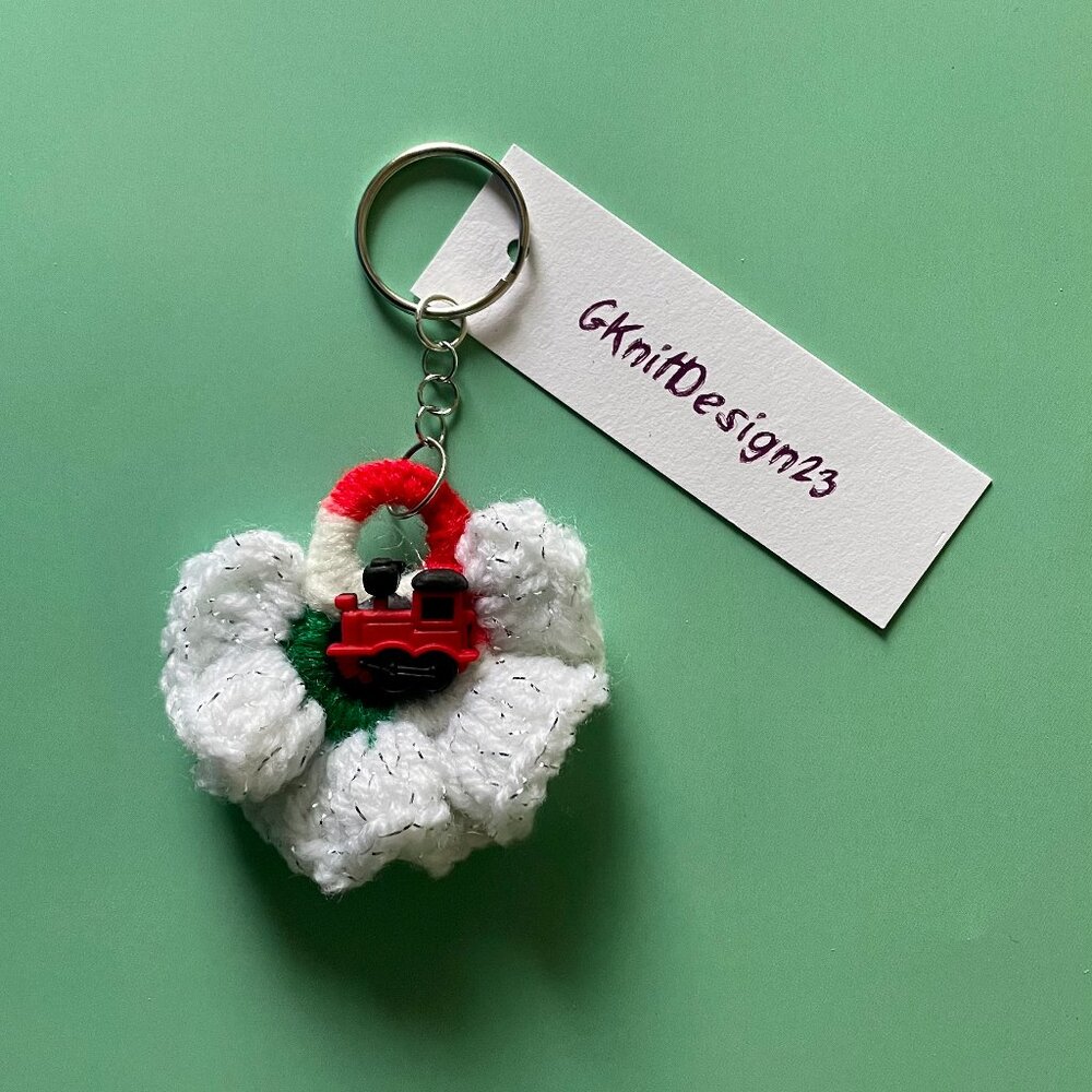 Keychain Charm, Floral Keychain, Handmade Backpack Charm, Crochet Valentine Gift